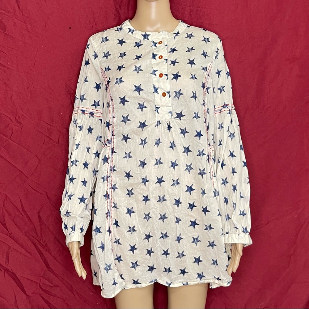 Lane Bryant Oversized Comfy Mandarin Collar Star Print Tunic 14/16